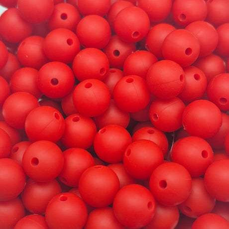 Brick Red 9mm Solid Silicone Beads