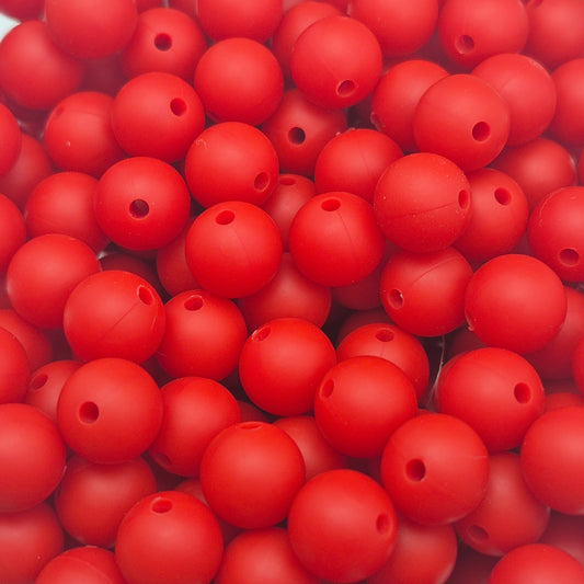 Brick Red 9mm Solid Silicone Beads