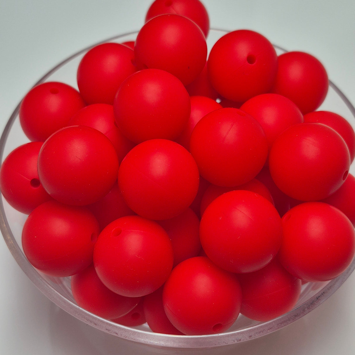 Scarlet Red 19mm Solid Silicone Beads