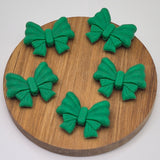Green Solid Bows with a Bit of Glitter -  3d Focal
