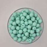 Mint 12mm Solid Silicone Beads