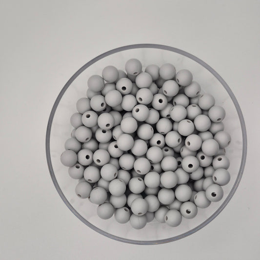 Cloudy Day 9mm Solid Silicone Beads