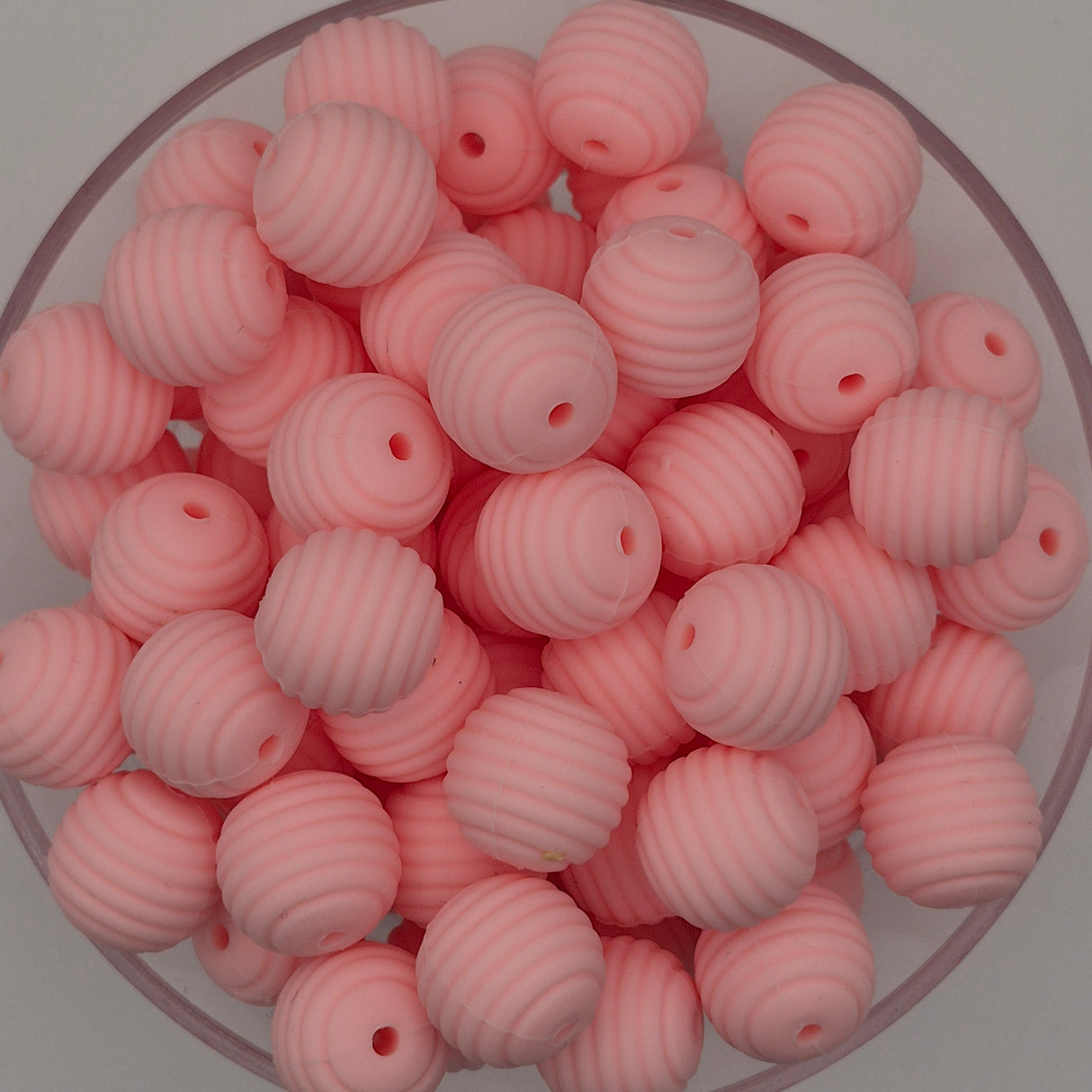 Baby Pink Honeycomb 15mm Silicone Bead