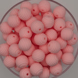 Baby Pink Honeycomb 15mm Silicone Bead