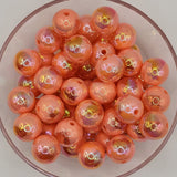 Dark Peach Heart Opal 16mm Solid ACRYLIC Beads