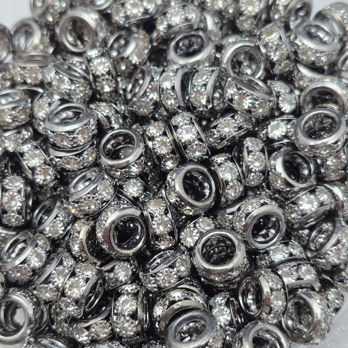 Gun Metal Black Wide Hole Metal Spacers 10mm