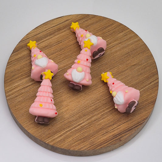 Gnome Pink Christmas Tree -  3d Focal