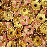 Color Flower Small Bead Caps (Set of 10)