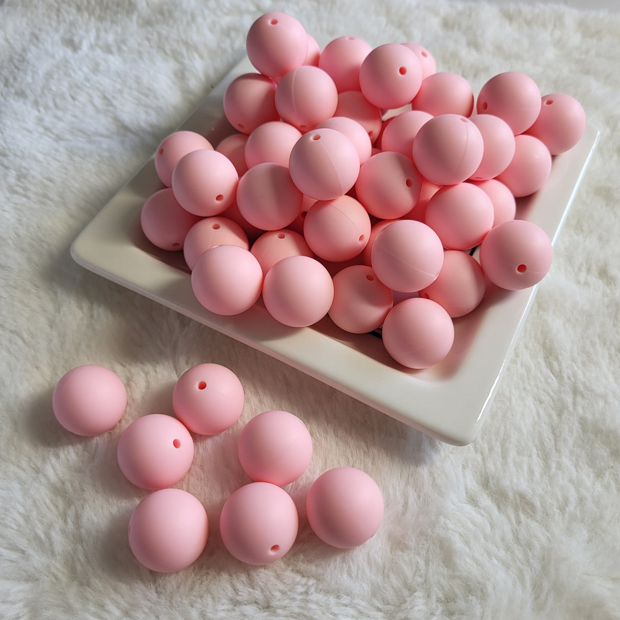 Baby Pink 19mm Solid Silicone Beads