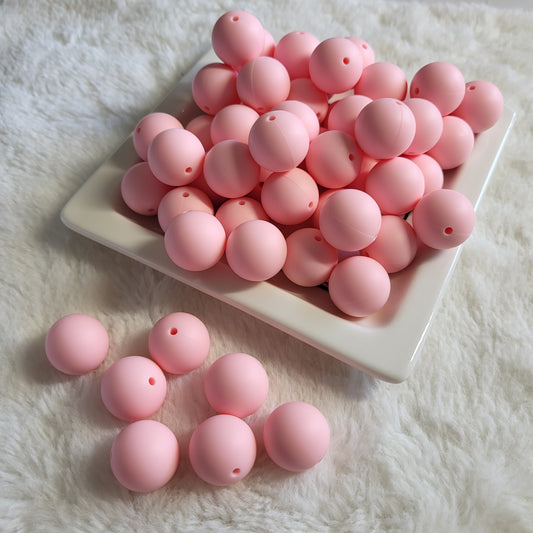 Baby Pink 19mm Solid Silicone Beads