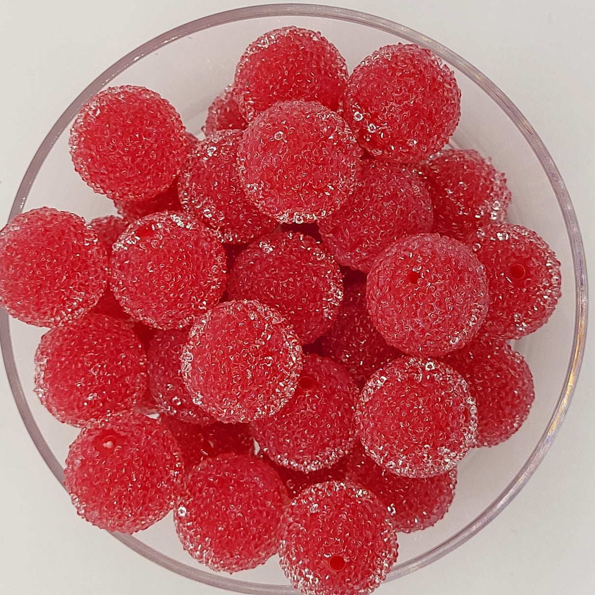 Red Hot Gumdrop 20mm Sugar ACRYLIC Beads