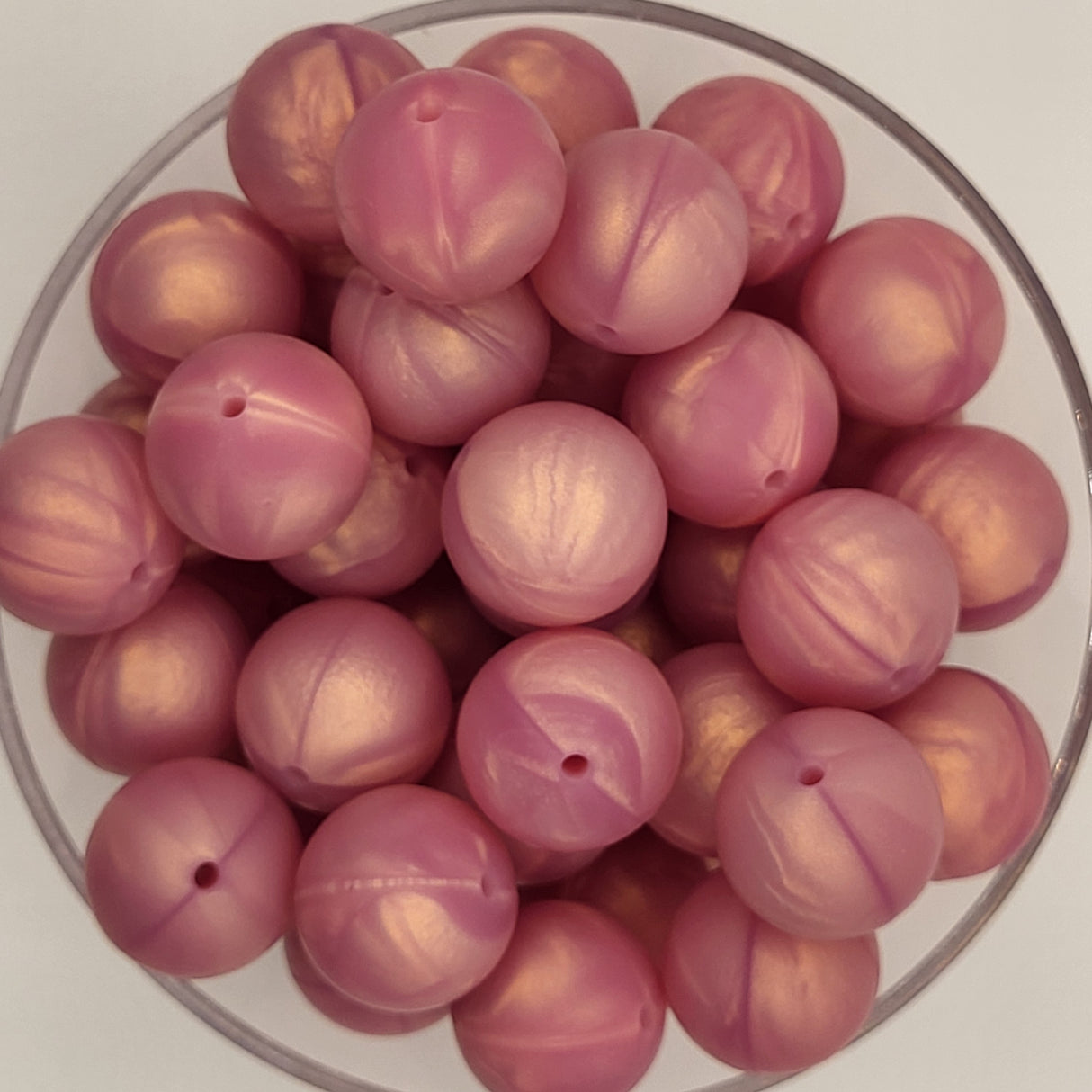 Champagne Rose 19mm Solid Silicone Bead