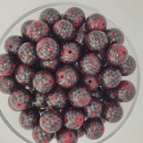 Carbon Fiber Red 15mm Silicone Bead