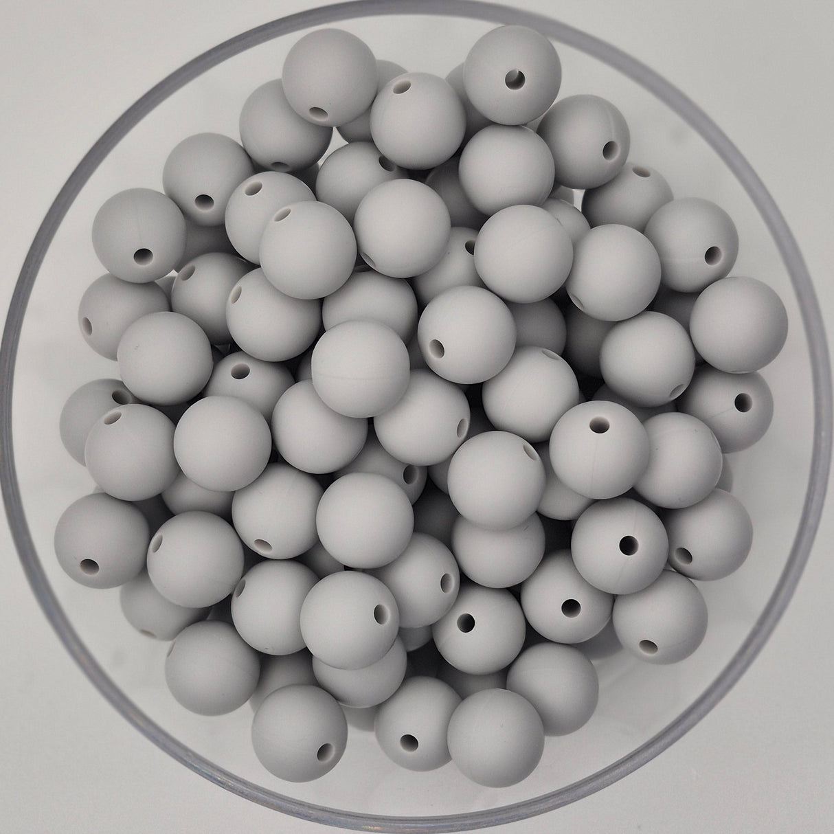 Cloudy Day 12mm Solid Silicone Beads