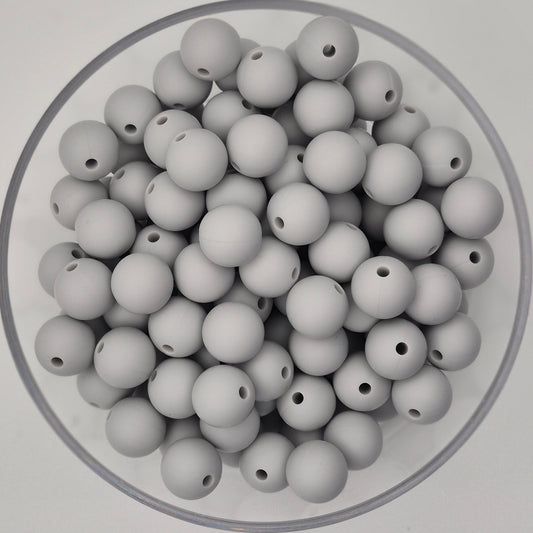 Cloudy Day 12mm Solid Silicone Beads