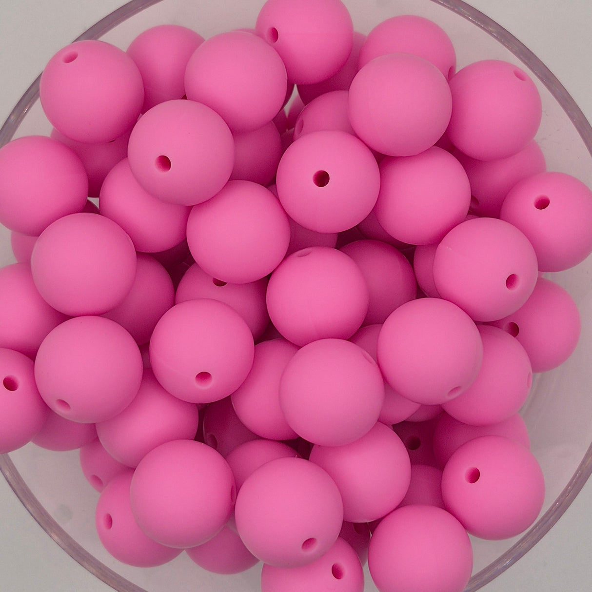 Pink 15mm Solid Silicone Beads