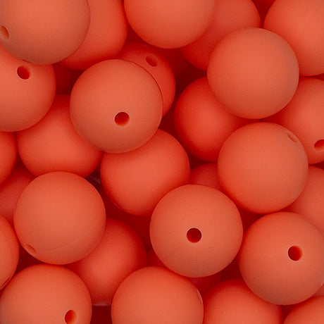 Coral 15mm Solid Silicone Beads