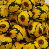 Sunflower Nights 19mm Print Silicone Bead