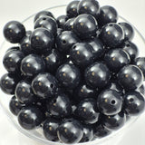 Black Liquid 15mm Solid Silicone Beads