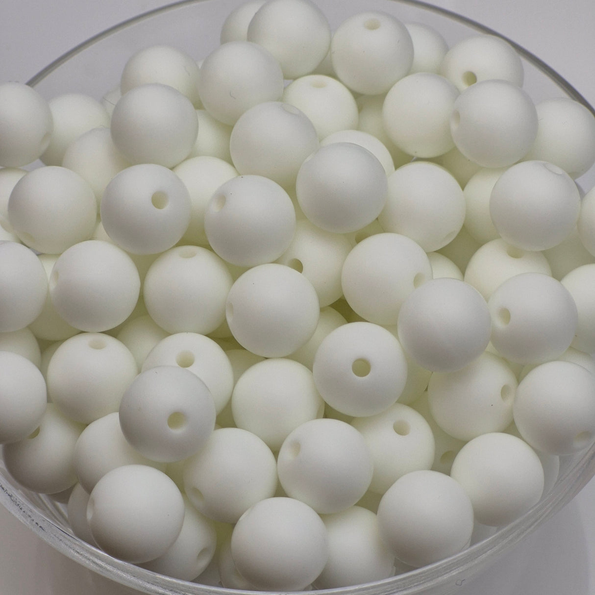 Marshmallow Radiance 12mm Glow Silicone Beads