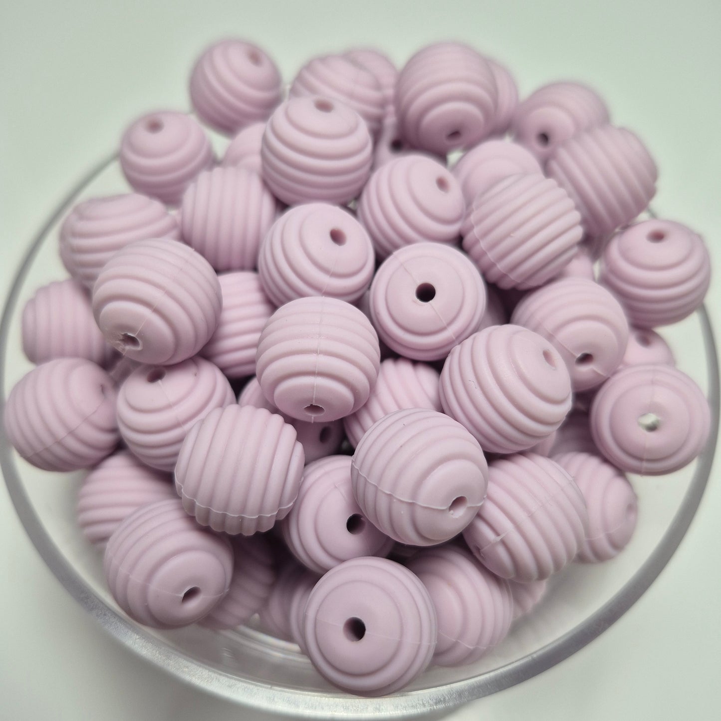 Lavender Haze Honeycomb 15mm Silicone Bead