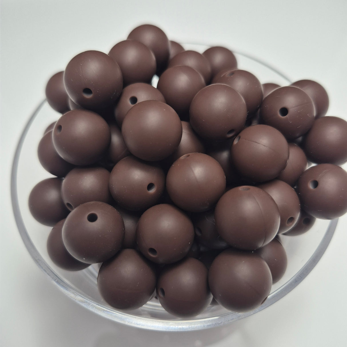 Dark Chocolate 15mm Solid Silicone Beads