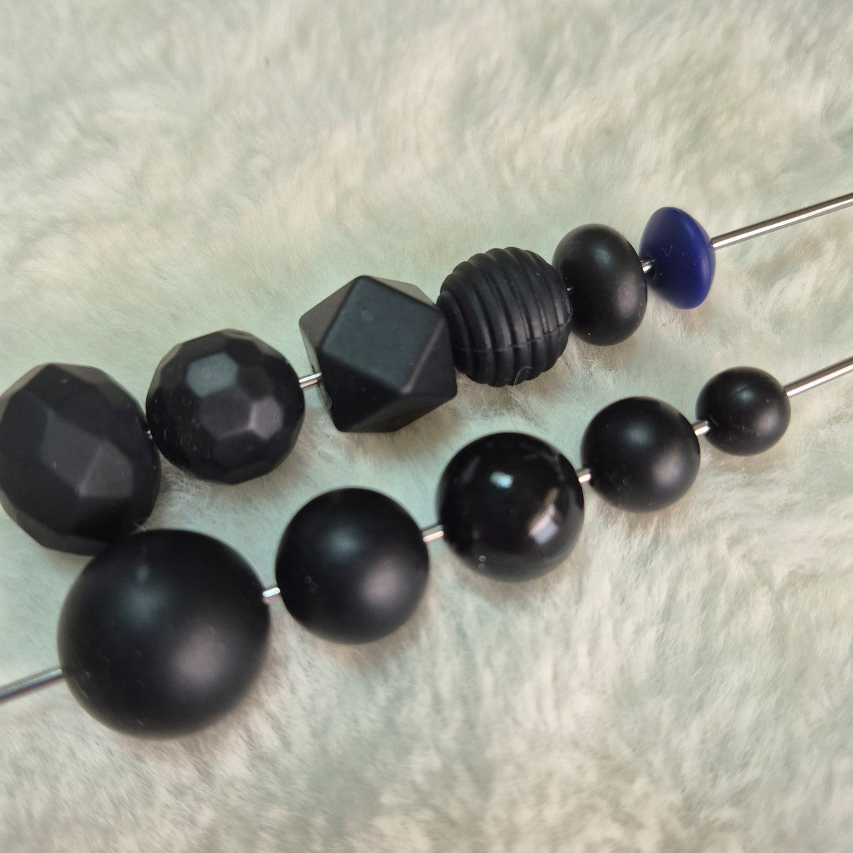 Navy Lentil 12mm*7mm Solid Silicone Beads