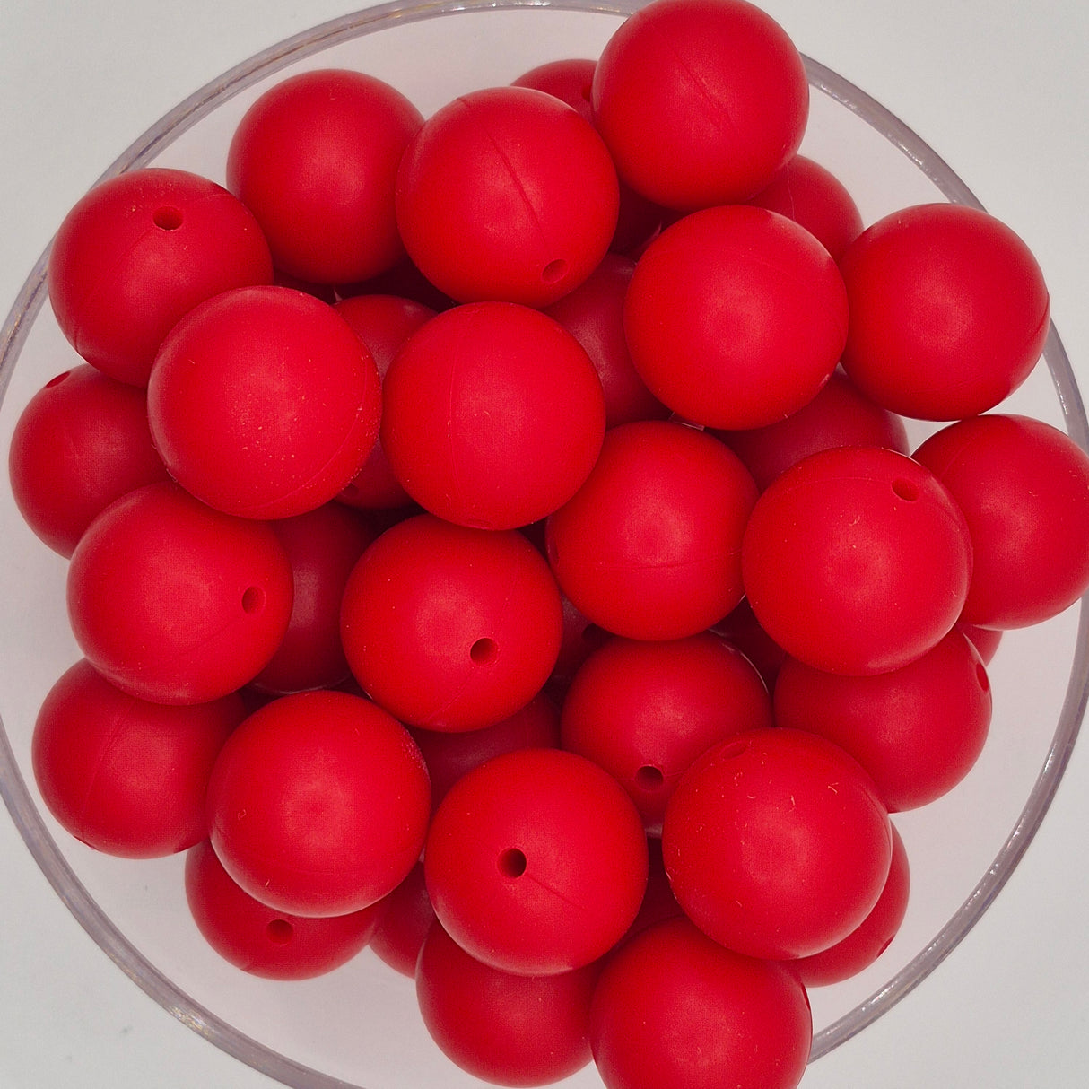Christmas Red 19mm Solid Silicone Bead