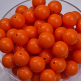 Orange Liquid 15mm Solid Silicone Beads