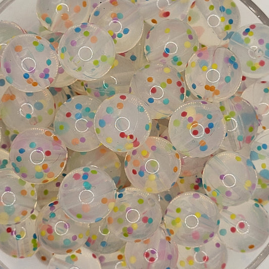 Confetti Party 15mm Silicone Bead