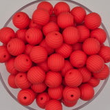 Poppy Red Honeycomb 15mm Silicone Bead