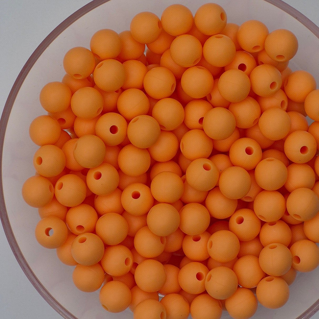 Cantaloupe 9mm Solid Silicone Beads