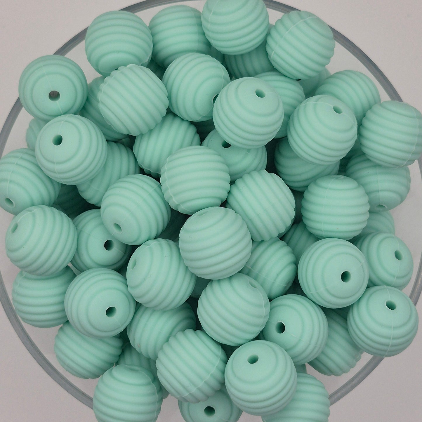 Amaze-Mint Honeycomb 15mm Silicone Bead