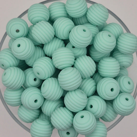 Amaze-Mint Honeycomb 15mm Silicone Bead