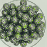 Carbon Fiber Green 15mm Silicone Bead