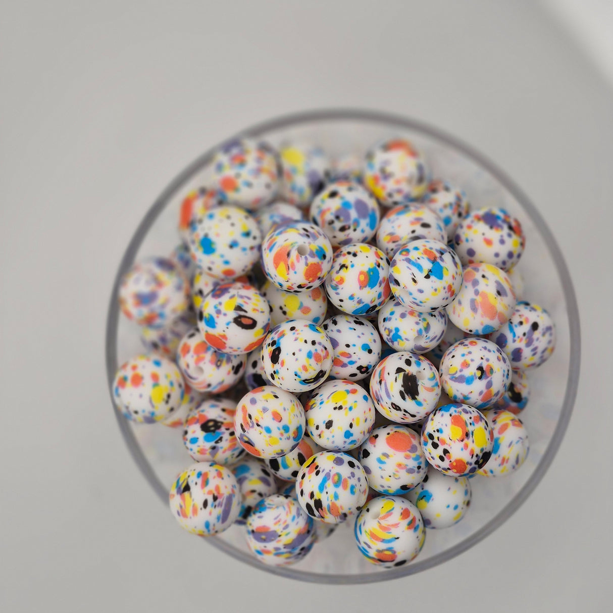 Pearl's Paint Splatter 15mm Silicone Bead