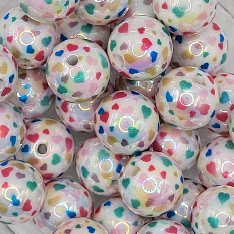 Heart Burst 16mm Solid ACRYLIC Beads