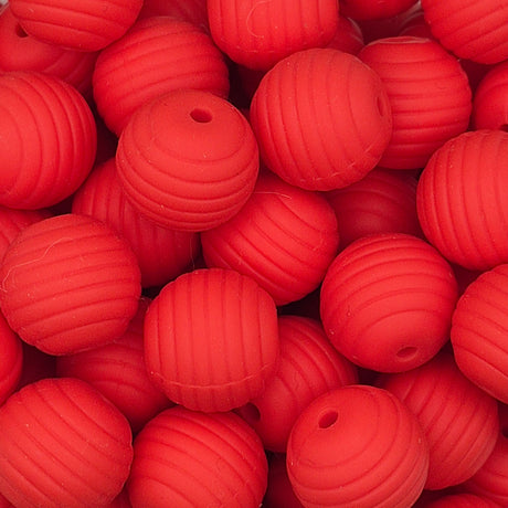 Poppy Red Honeycomb 15mm Silicone Bead