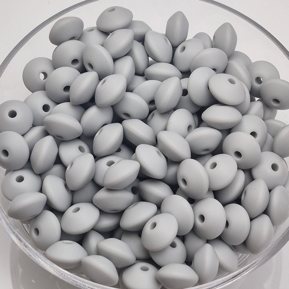 Cloudy Day Lentil 12mm*7mm Solid Silicone Beads
