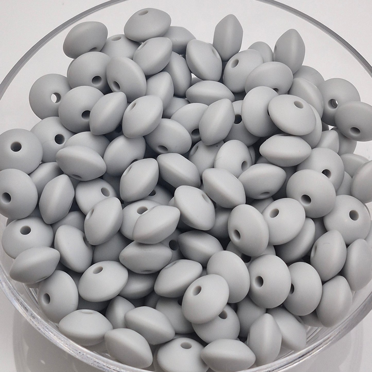 Cloudy Day Lentil 12mm*7mm Solid Silicone Beads