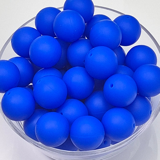 Royal Blue 19mm Solid Silicone Bead