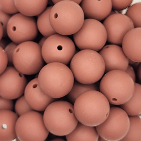 Rustic Blush 15mm Solid Silicone Beads