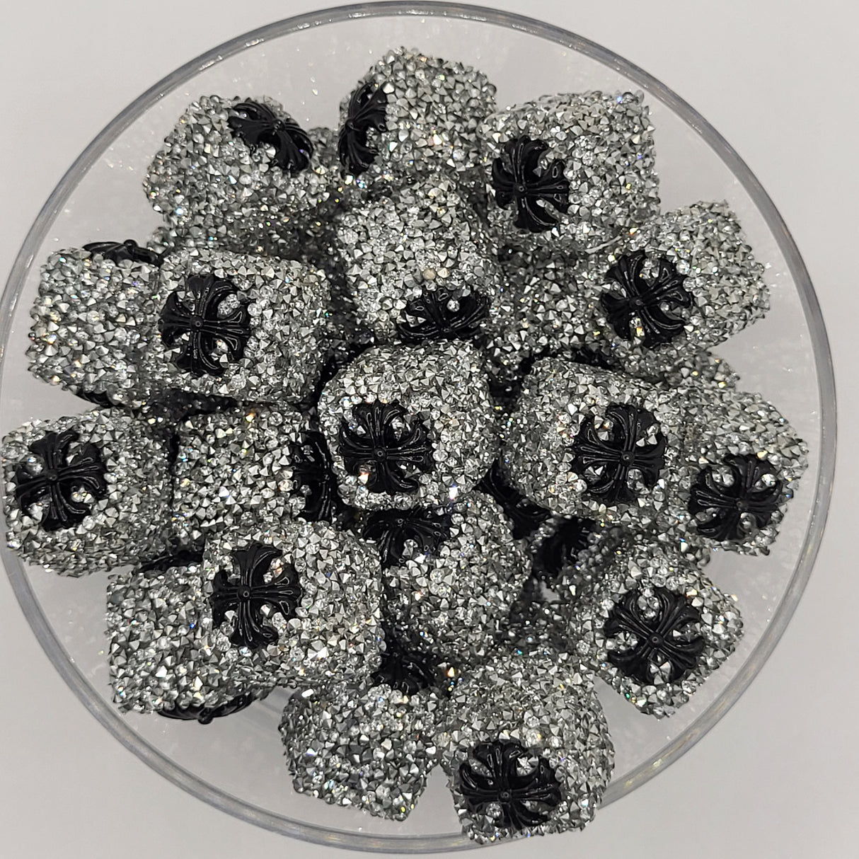 Cross Squares Rhinestone ACRYLIC Beads