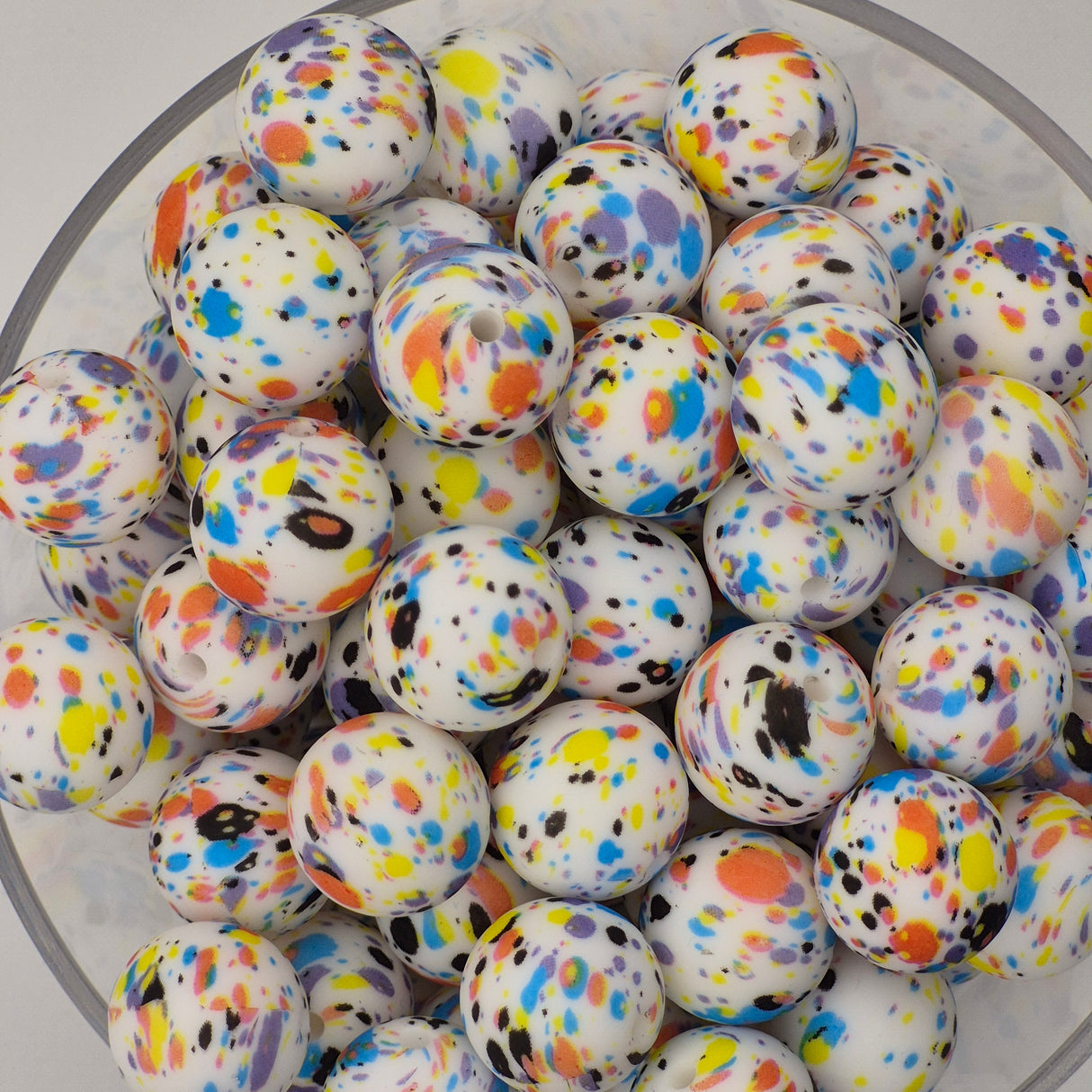 Pearl's Paint Splatter 15mm Silicone Bead
