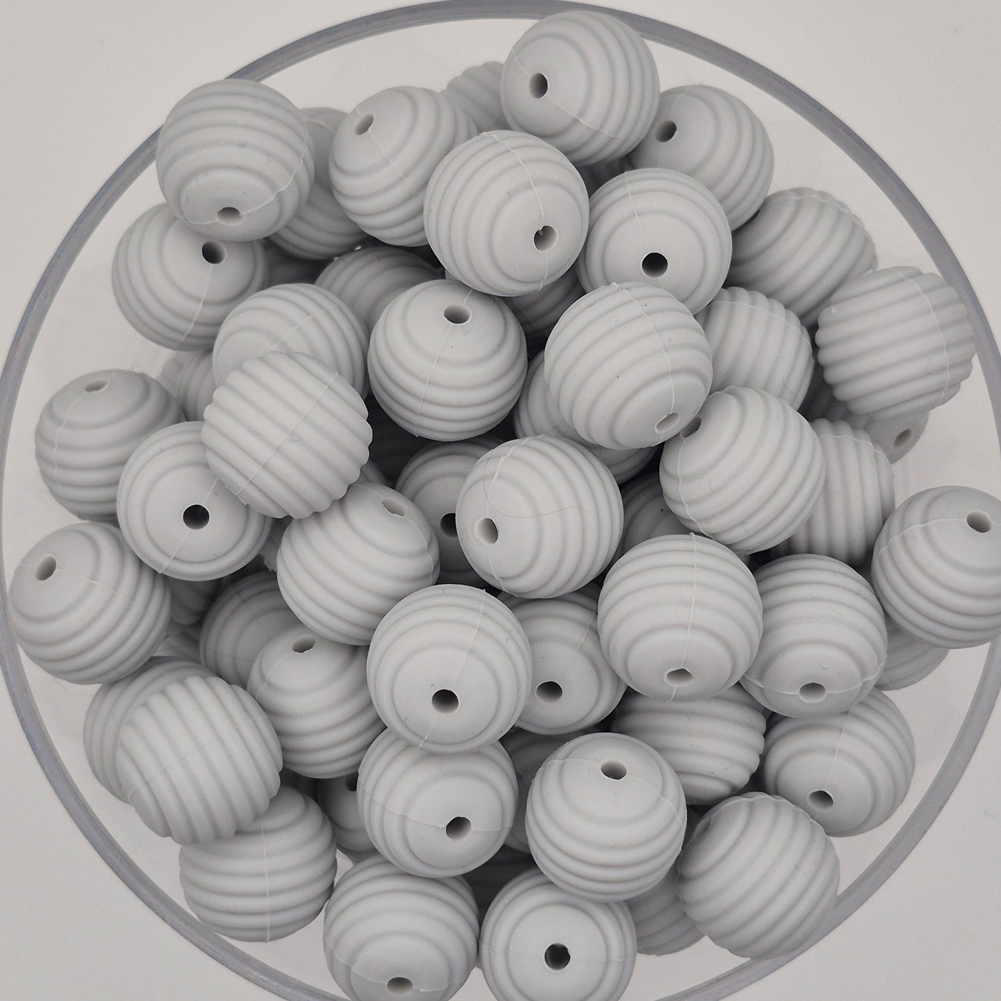 Cloudy Day Honeycomb 15mm Silicone Bead