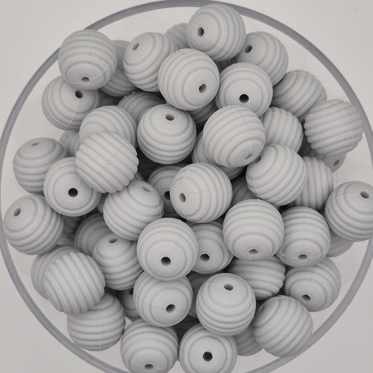 Cloudy Day Honeycomb 15mm Silicone Bead