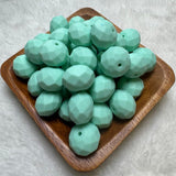 Mint Faceted Geo Silicone Beads