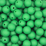 Christmas Green 9mm Solid Silicone Beads