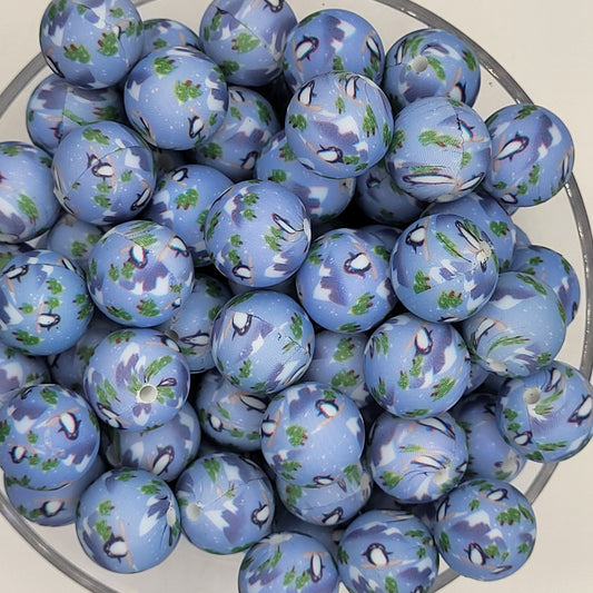 Penguin Parade 15mm Silicone Bead
