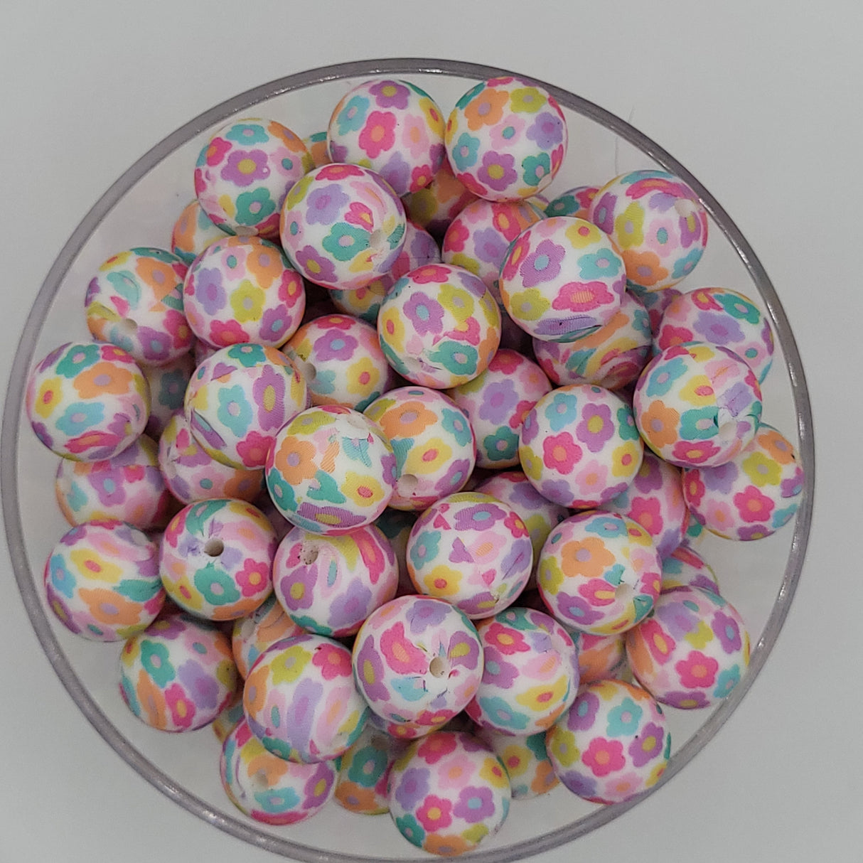 Candy Flowers 15mm Silicone Bead